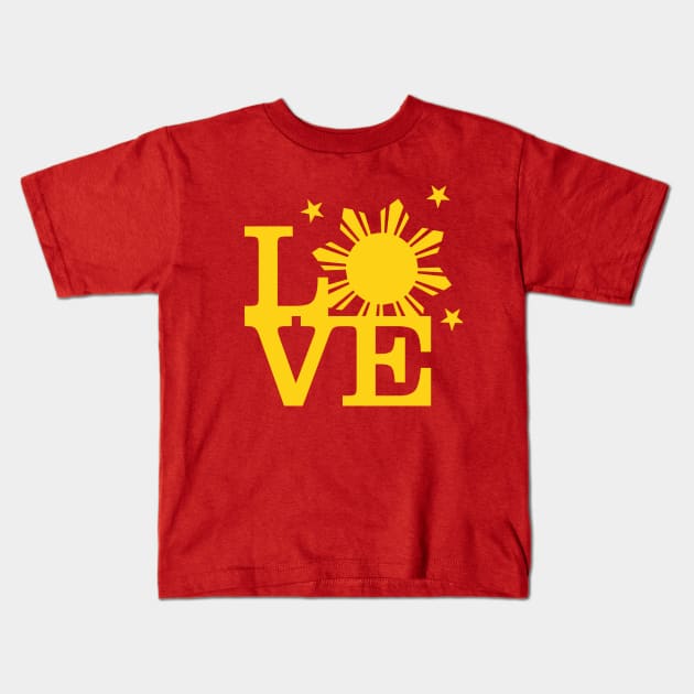 Filipino Sun Bright Love Kids T-Shirt by SkarloCueva